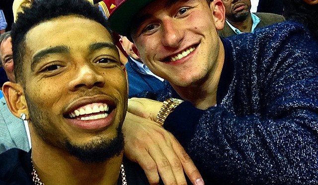 Johnny Manziel swearing at the refs at the Cavs game. (VIDEO)