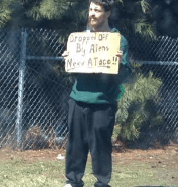 This guy got abducted by aliens in Akron and all he wants is a damn taco