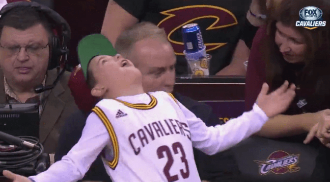 Little Kid Goes HAM After A LeBron James Alley Oop Off Of The Backboard